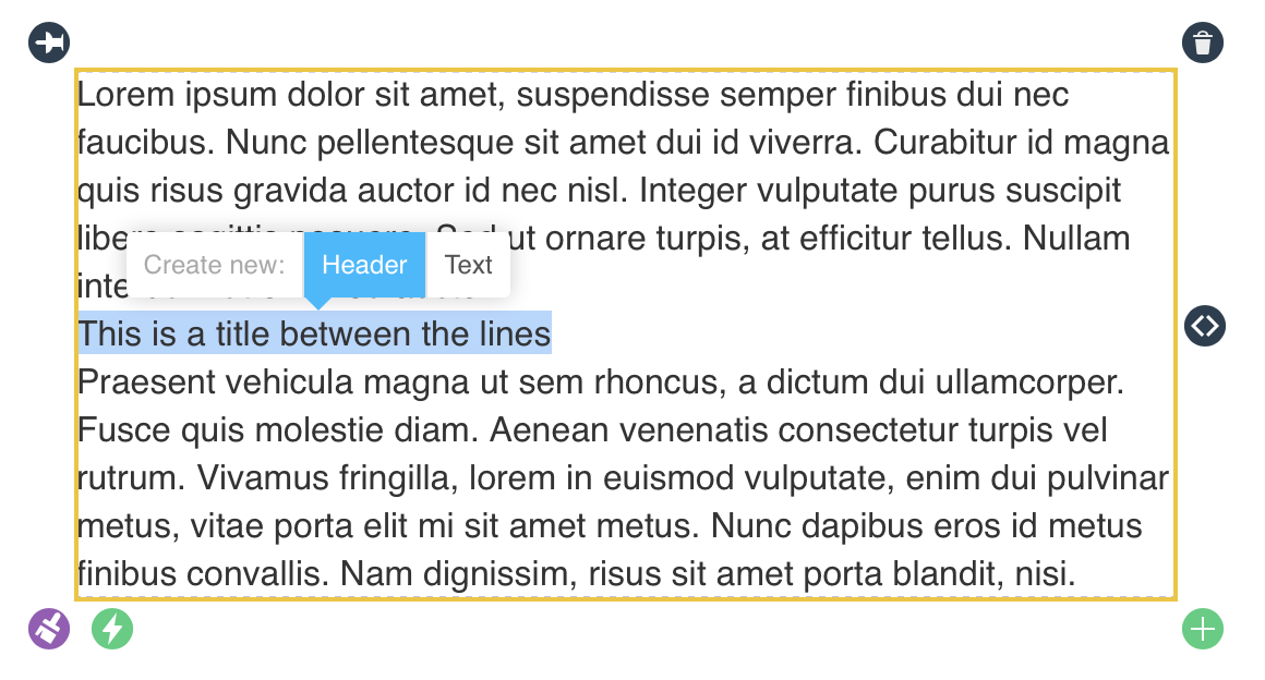 Split text